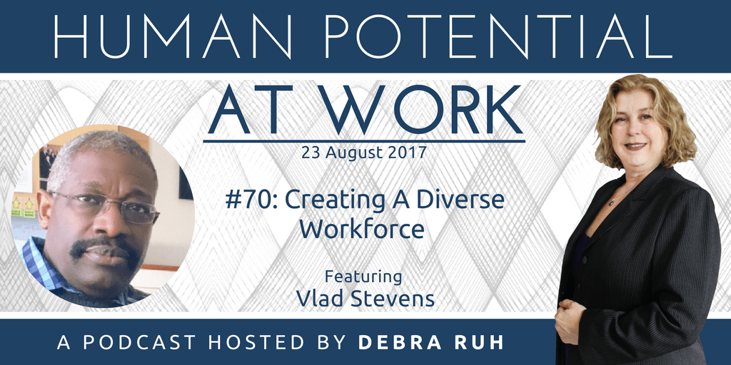 Human Potential at Work Podcast Show Flyer for Episode 70: Creating a Diverse Workforce