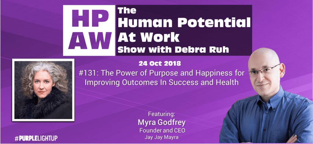 Episode Flyer for #131 The Power of Purpose and Happiness for Improving Outcomes In Success and Heal