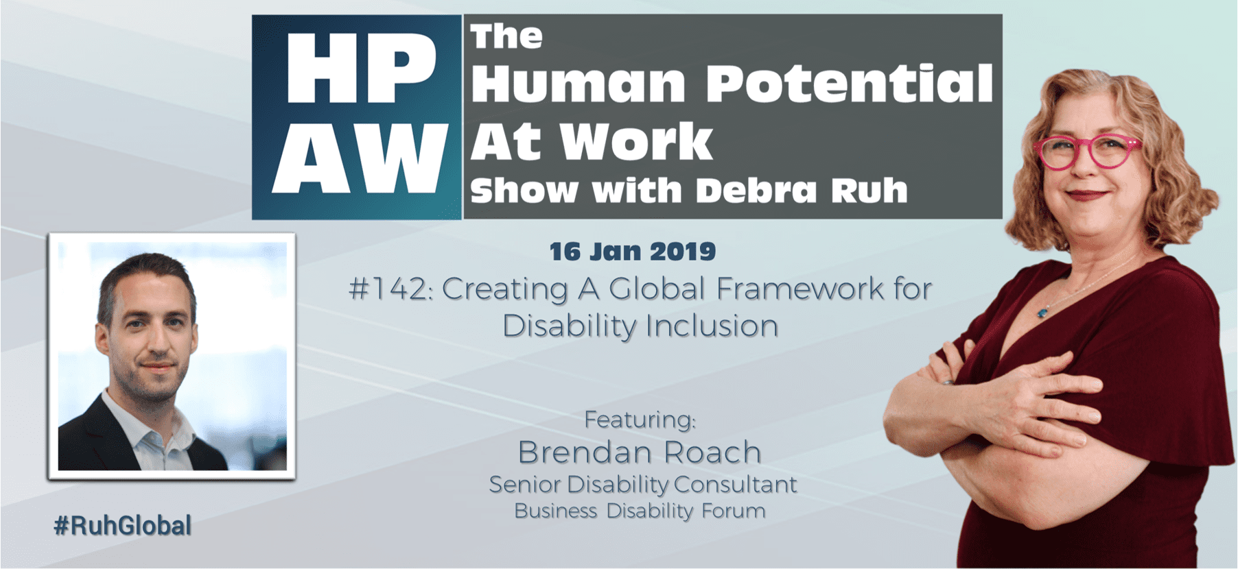 Episode Flyer for #142 Creating A Global Framework for Disability Inclusion