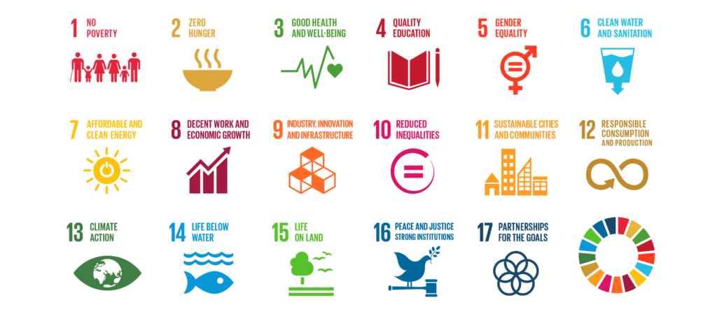 All the sustainable development goals and their icons.